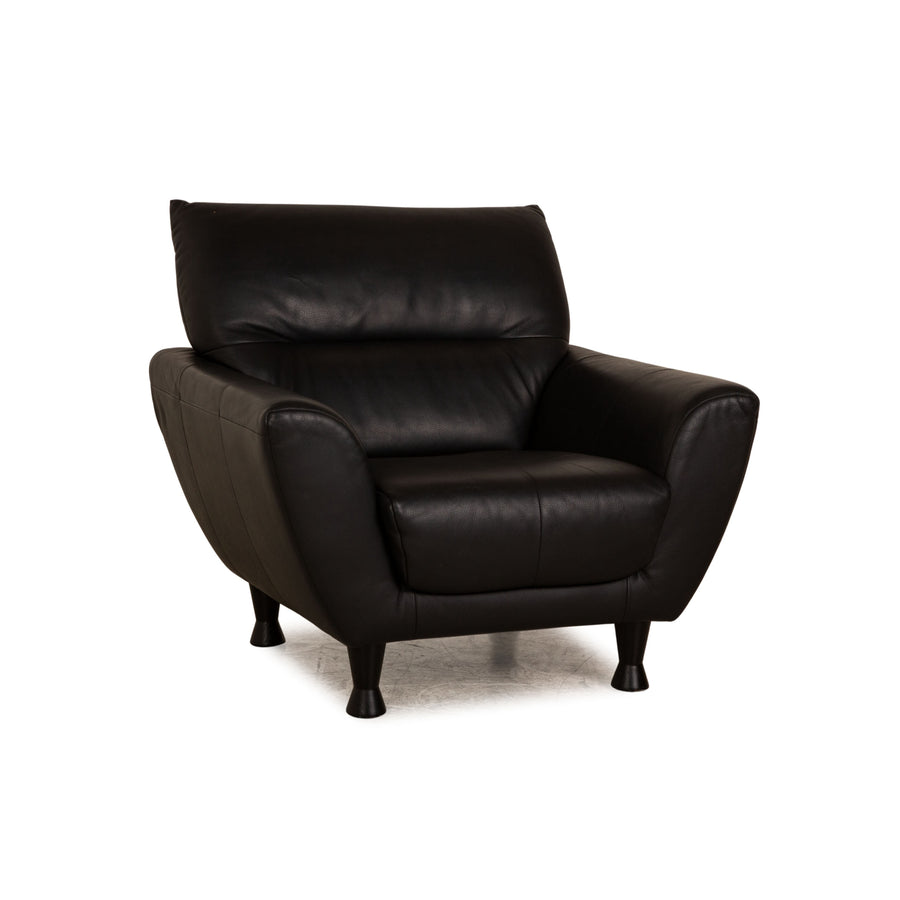 Rolf Benz BMP Leather Armchair Black