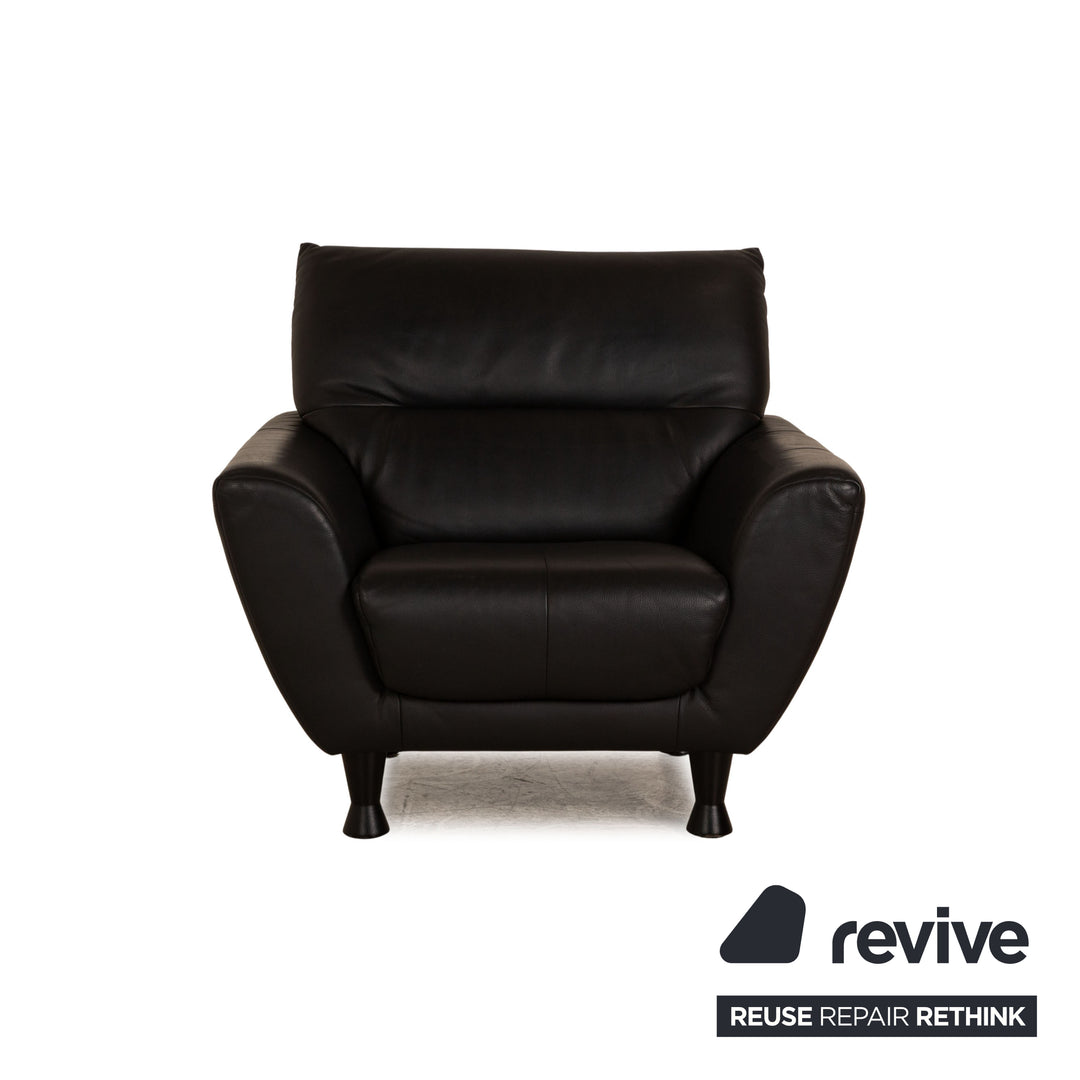 Rolf Benz BMP Leather Armchair Black