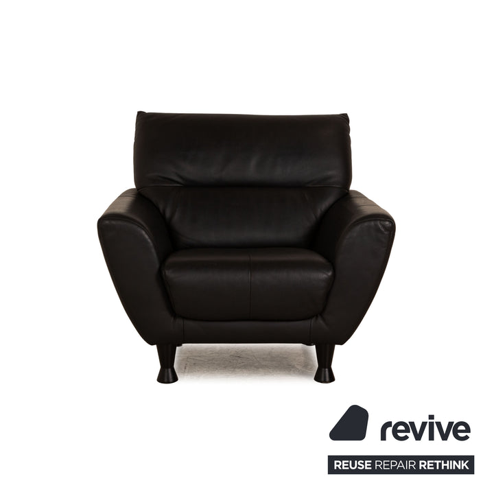 Rolf Benz BMP Leather Armchair Black