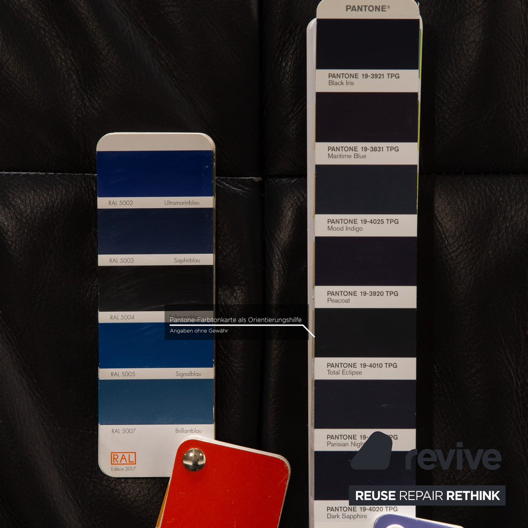 Rolf Benz BMP leather two-seater blue dark blue sofa couch