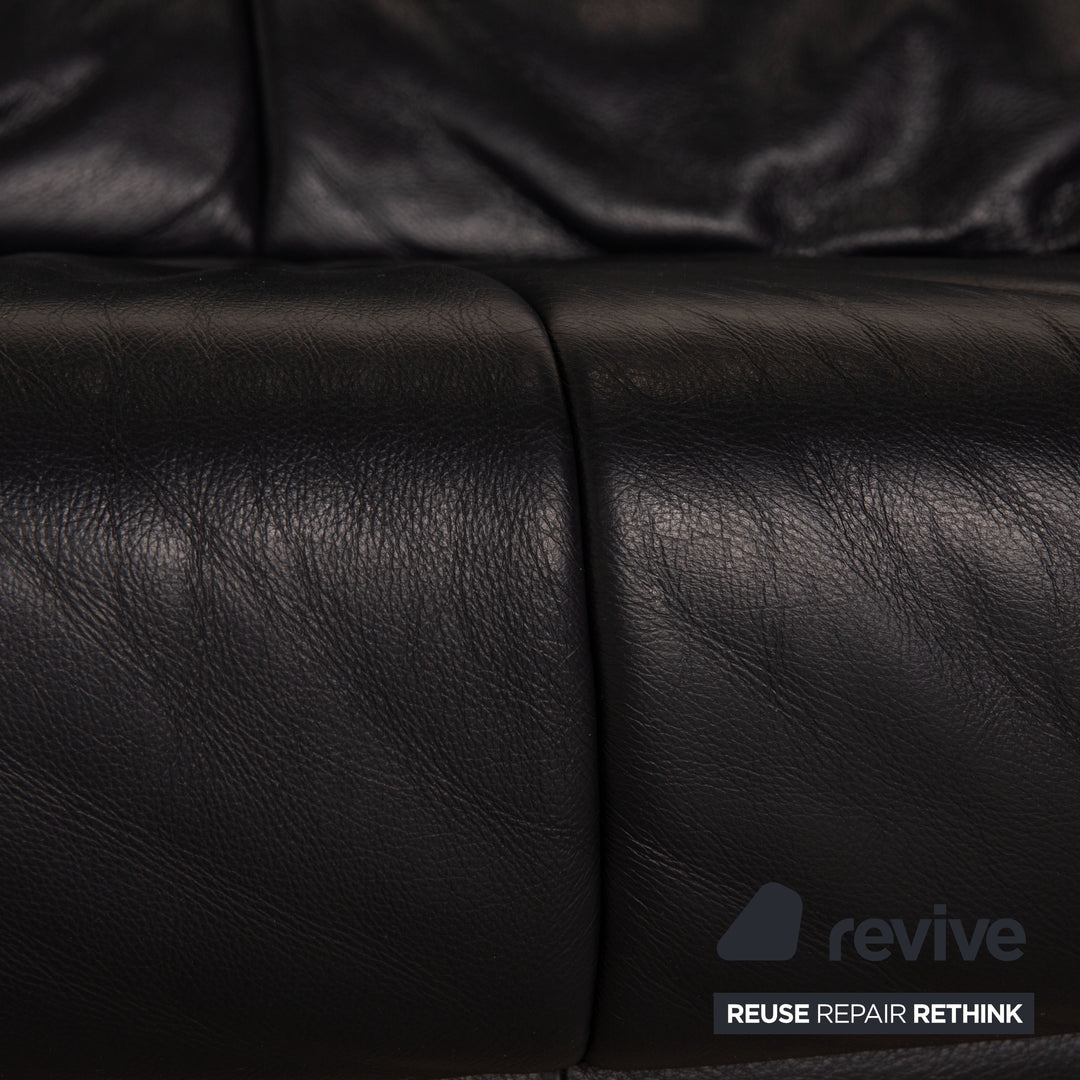 Rolf Benz BMP leather two-seater blue dark blue sofa couch