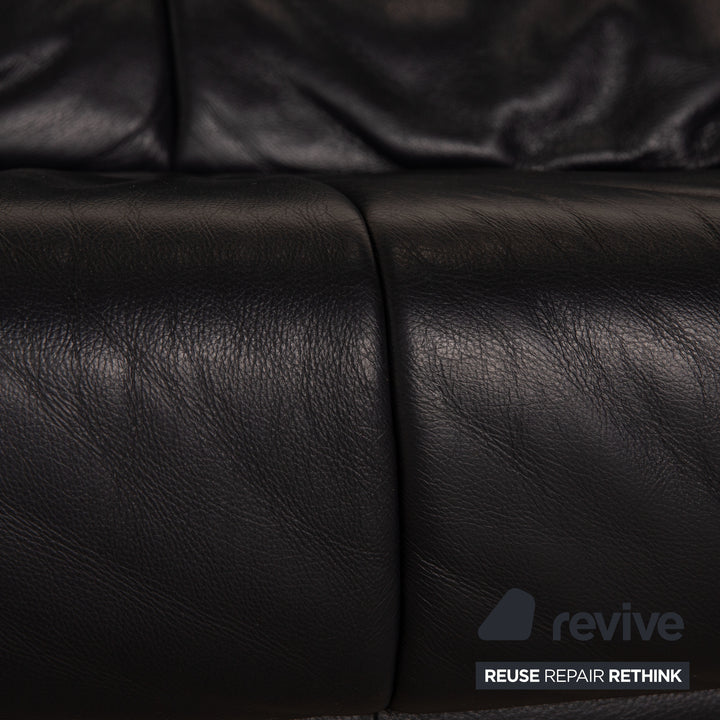 Rolf Benz BMP leather two-seater blue dark blue sofa couch