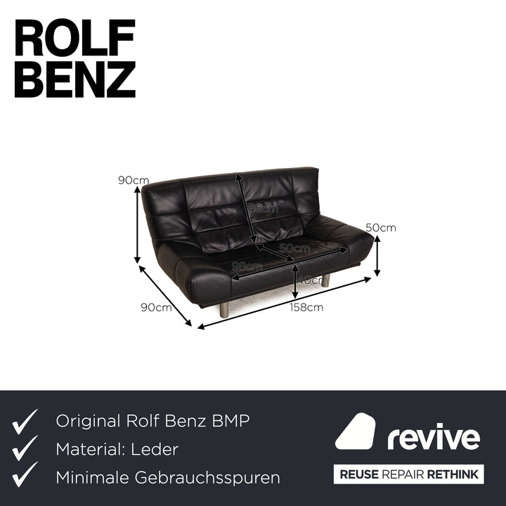 Rolf Benz BMP leather two-seater blue dark blue sofa couch