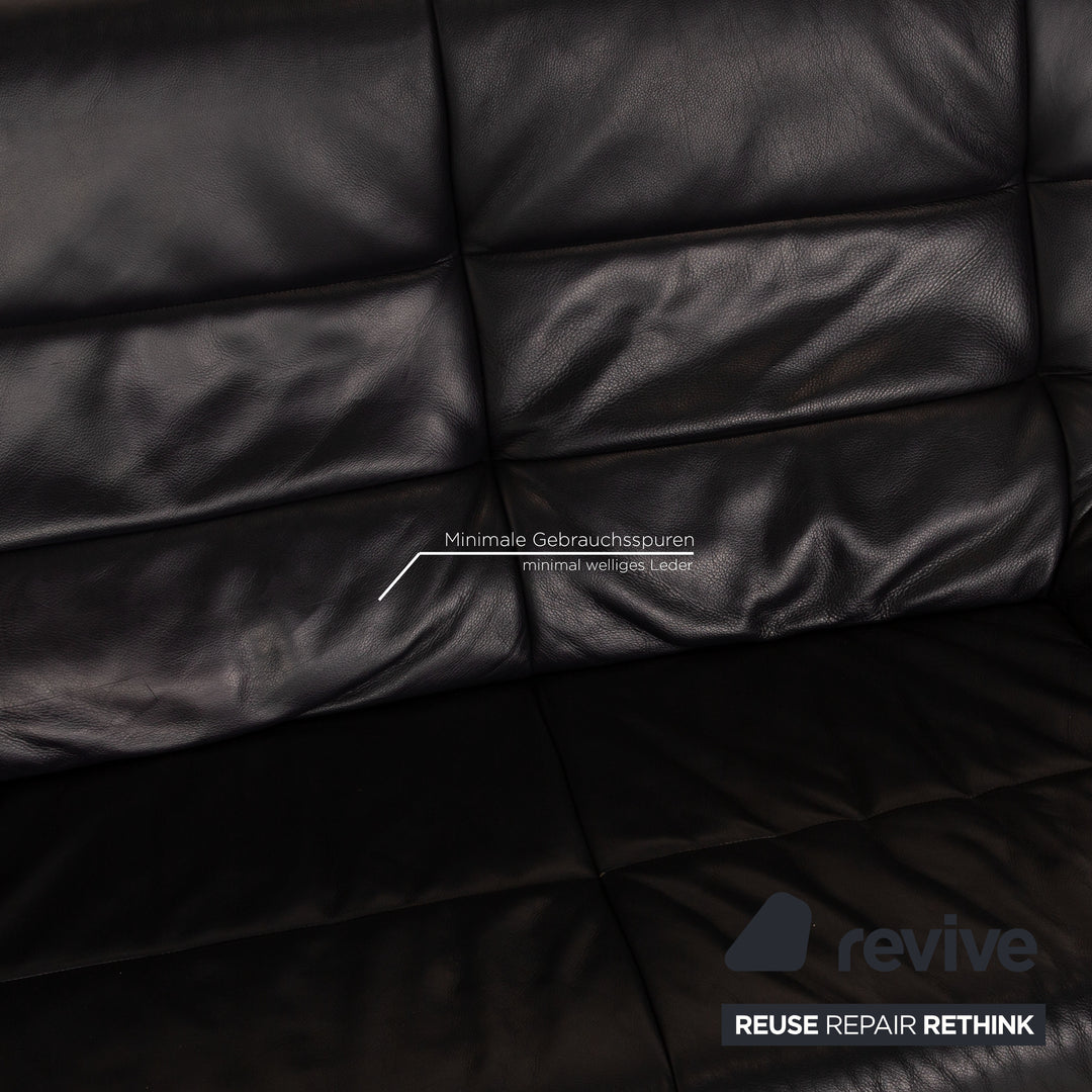 Rolf Benz BMP leather two-seater blue dark blue sofa couch