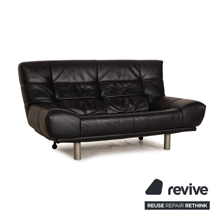 Rolf Benz BMP leather two-seater blue dark blue sofa couch