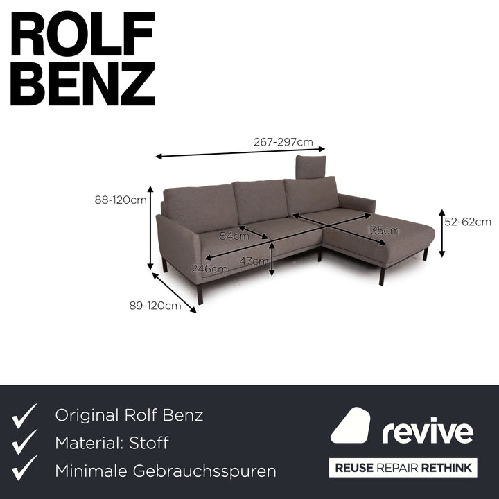 Rolf Benz Cara Stoff Sofa Braun Ecksofa Couch