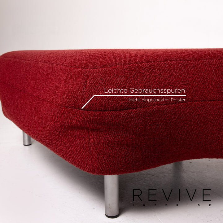 Rolf Benz Curl 602 Fabric Stool Red Ottoman #13661