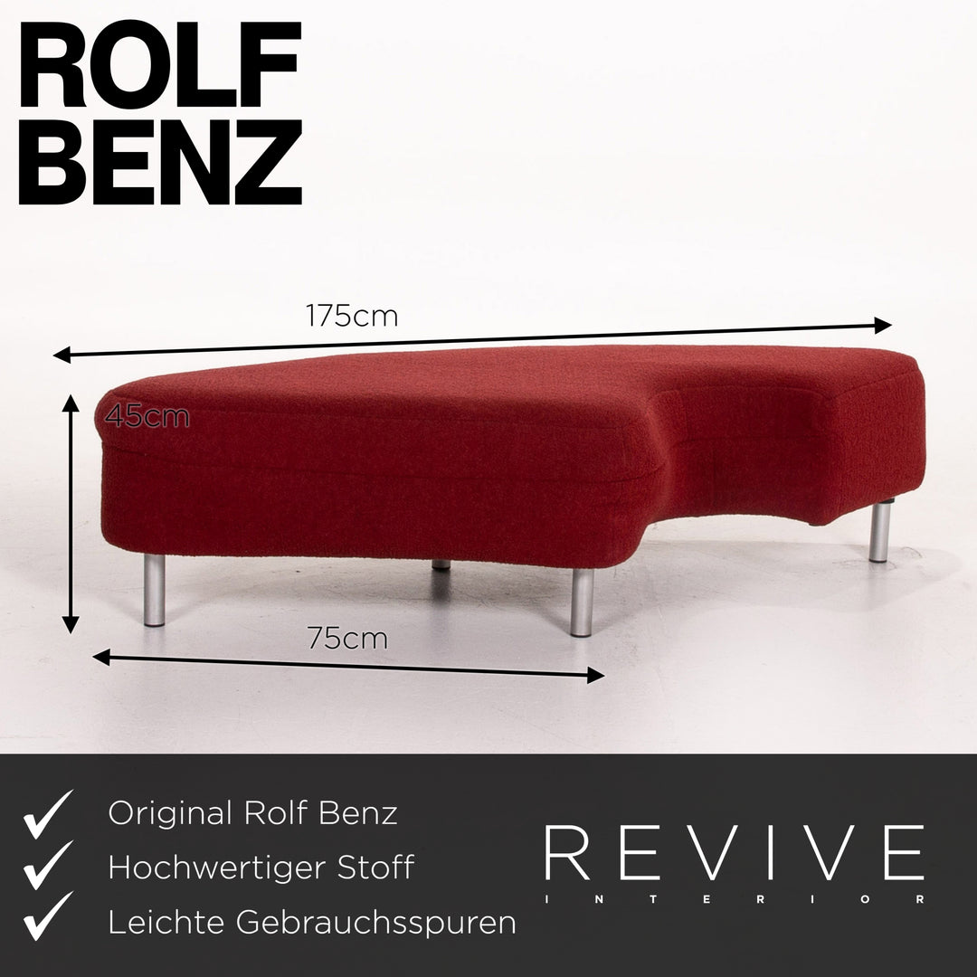Rolf Benz Curl 602 Stoff Hocker Rot Ottoman #13661