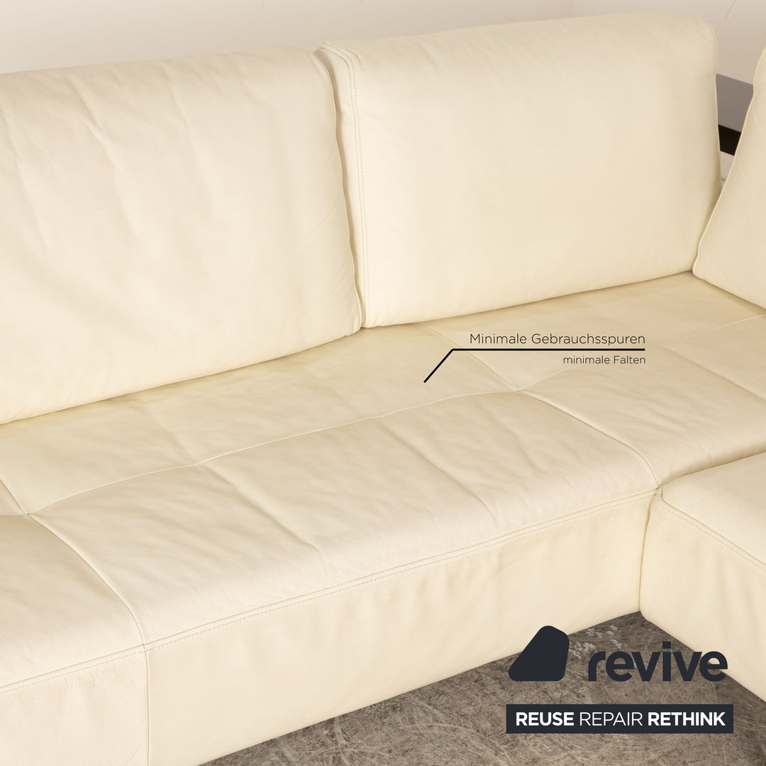 Rolf Benz Dono 6100 Leather Corner Sofa Cream Sofa Couch