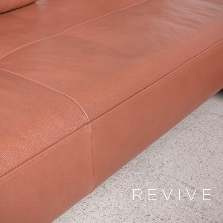 Rolf Benz Dono designer sofa brown genuine leather corner sofa couch #8089