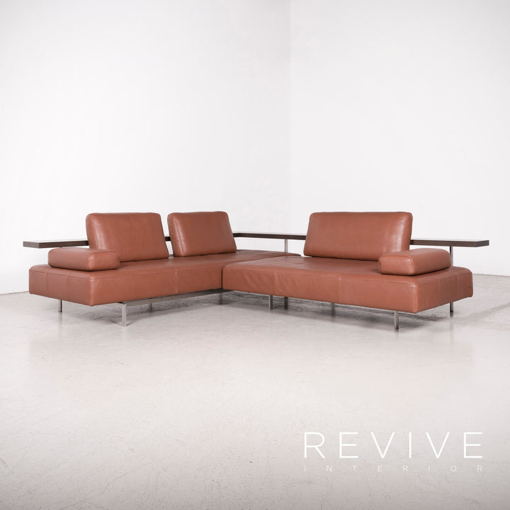 Rolf Benz Dono designer sofa brown genuine leather corner sofa couch #8089