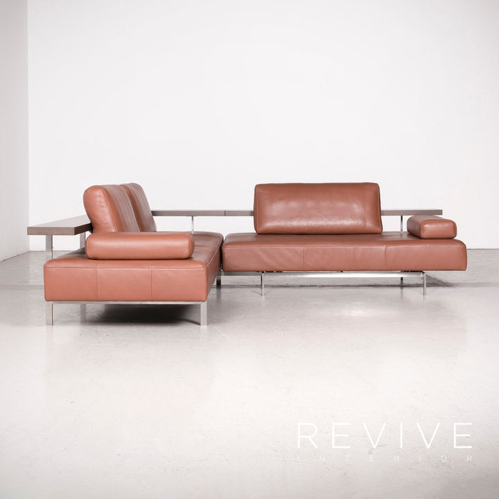 Rolf Benz Dono designer sofa brown genuine leather corner sofa couch #8089