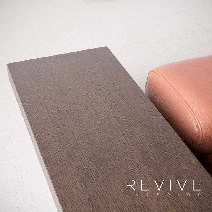 Rolf Benz Dono designer sofa brown genuine leather corner sofa couch #8089