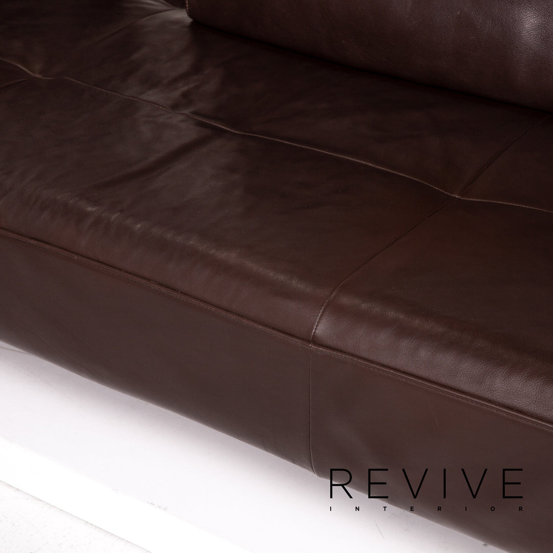 Rolf Benz Dono leather corner sofa brown dark brown function sofa couch #14927