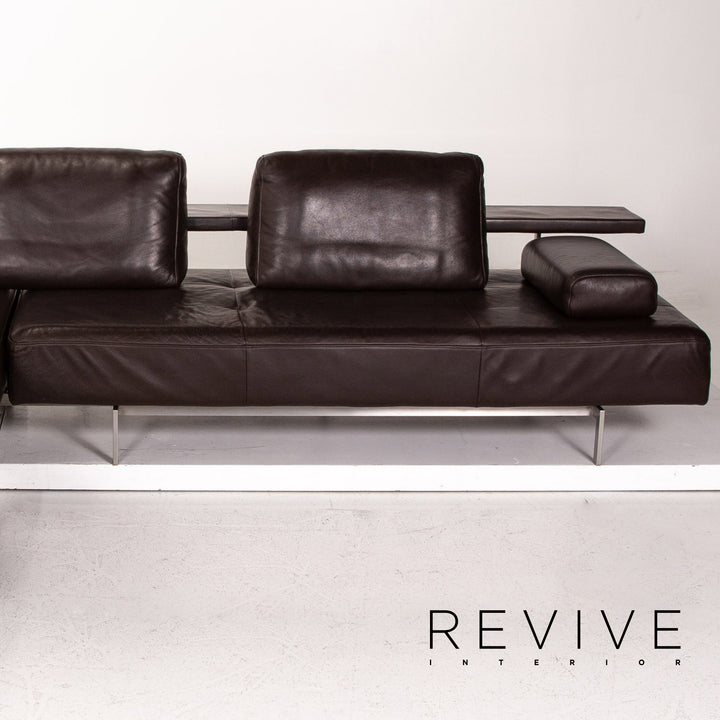 Rolf Benz Dono leather corner sofa brown dark brown function sofa couch #14927