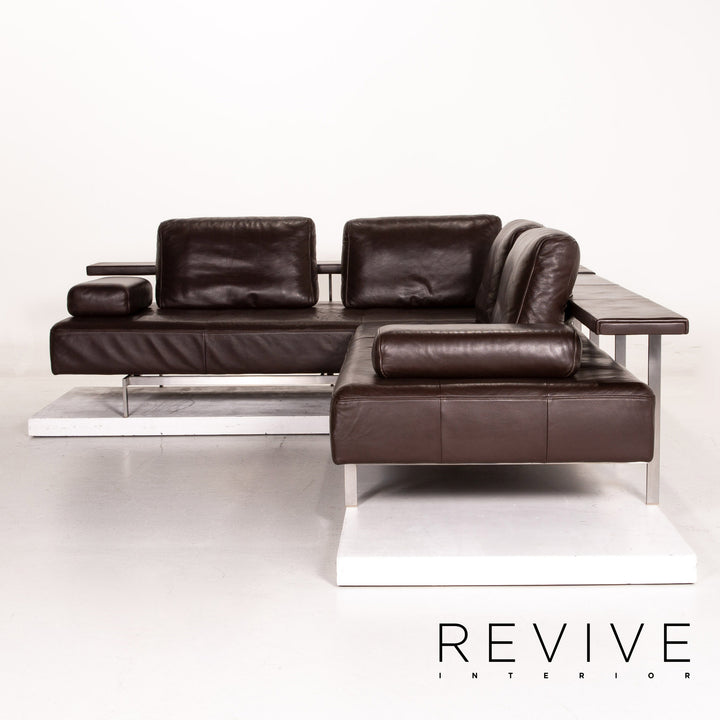Rolf Benz Dono leather corner sofa brown dark brown function sofa couch #14927