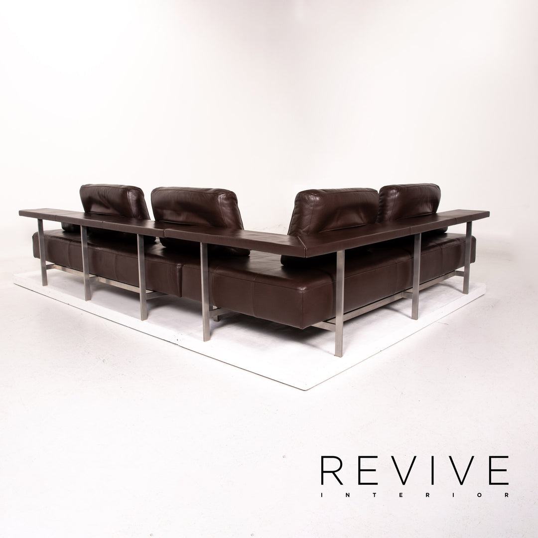 Rolf Benz Dono leather corner sofa brown dark brown function sofa couch #14927