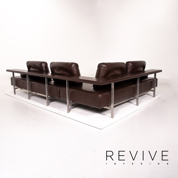 Rolf Benz Dono leather corner sofa brown dark brown function sofa couch #14927