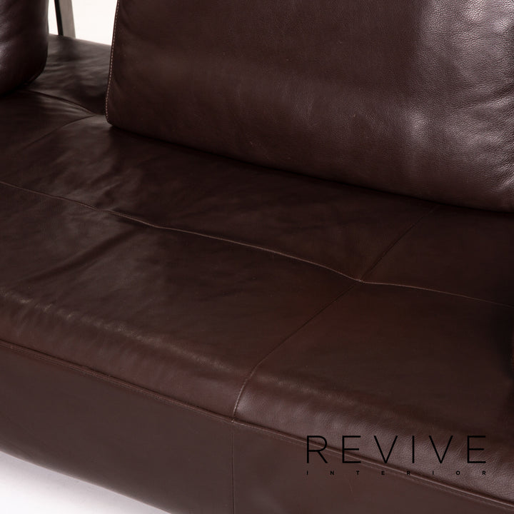 Rolf Benz Dono leather corner sofa brown dark brown function sofa couch #14927