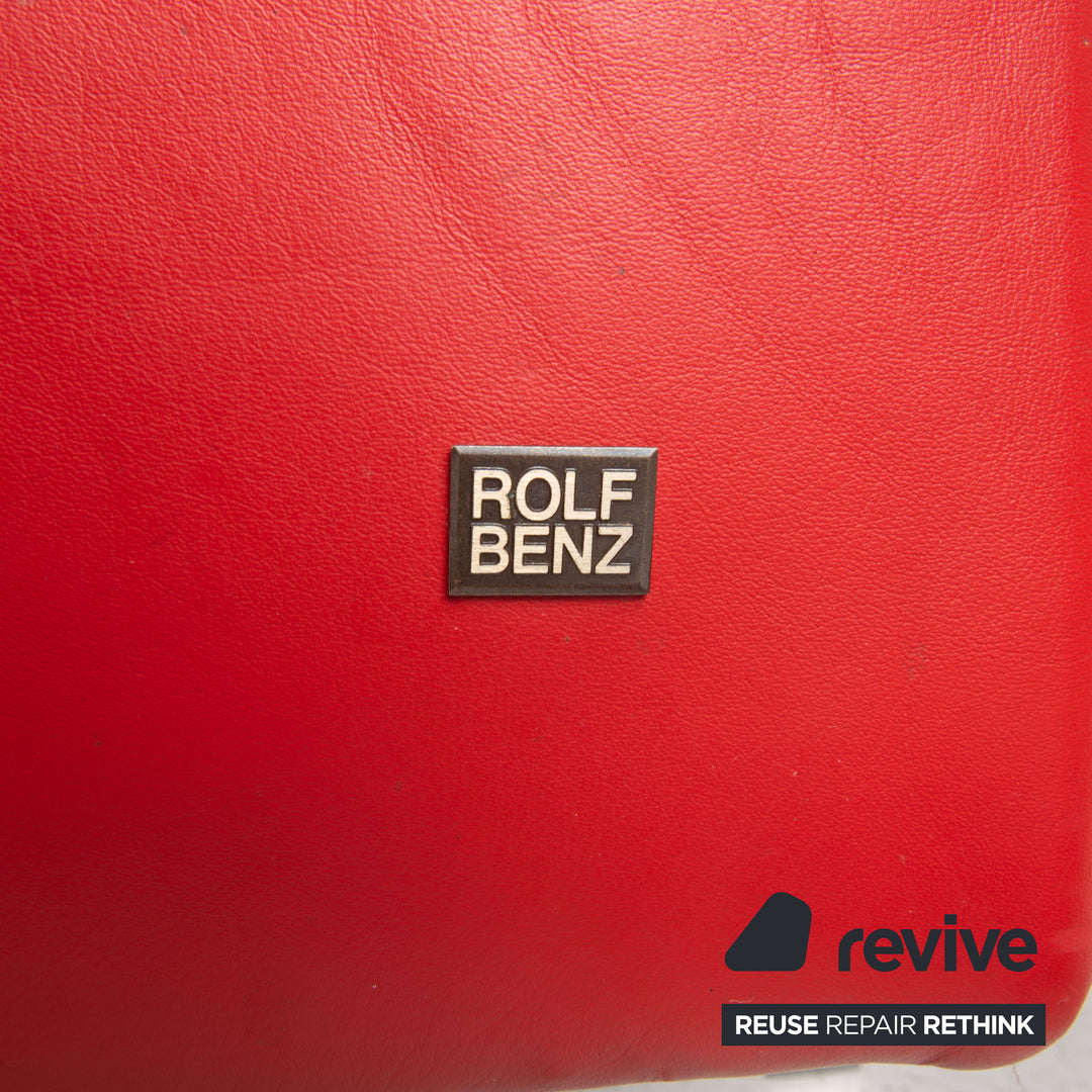 Rolf Benz Dono Leather Corner Sofa Red Couch Sofa