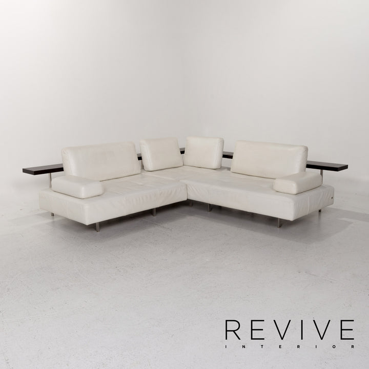 Rolf Benz Dono Leather Corner Sofa White Sofa Couch #13243