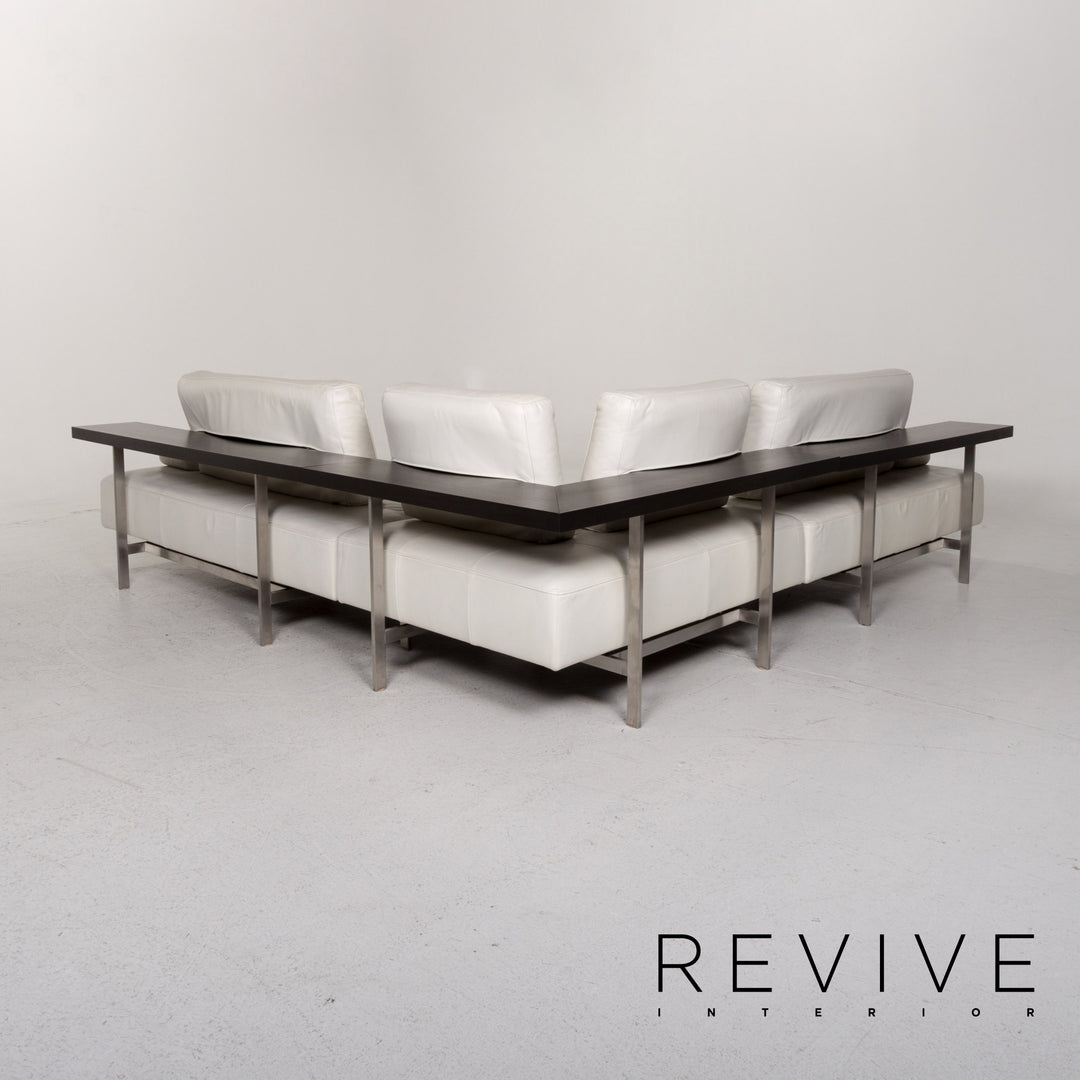 Rolf Benz Dono Leather Corner Sofa White Sofa Couch #13243