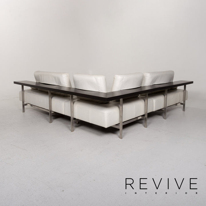 Rolf Benz Dono Leather Corner Sofa White Sofa Couch #13243
