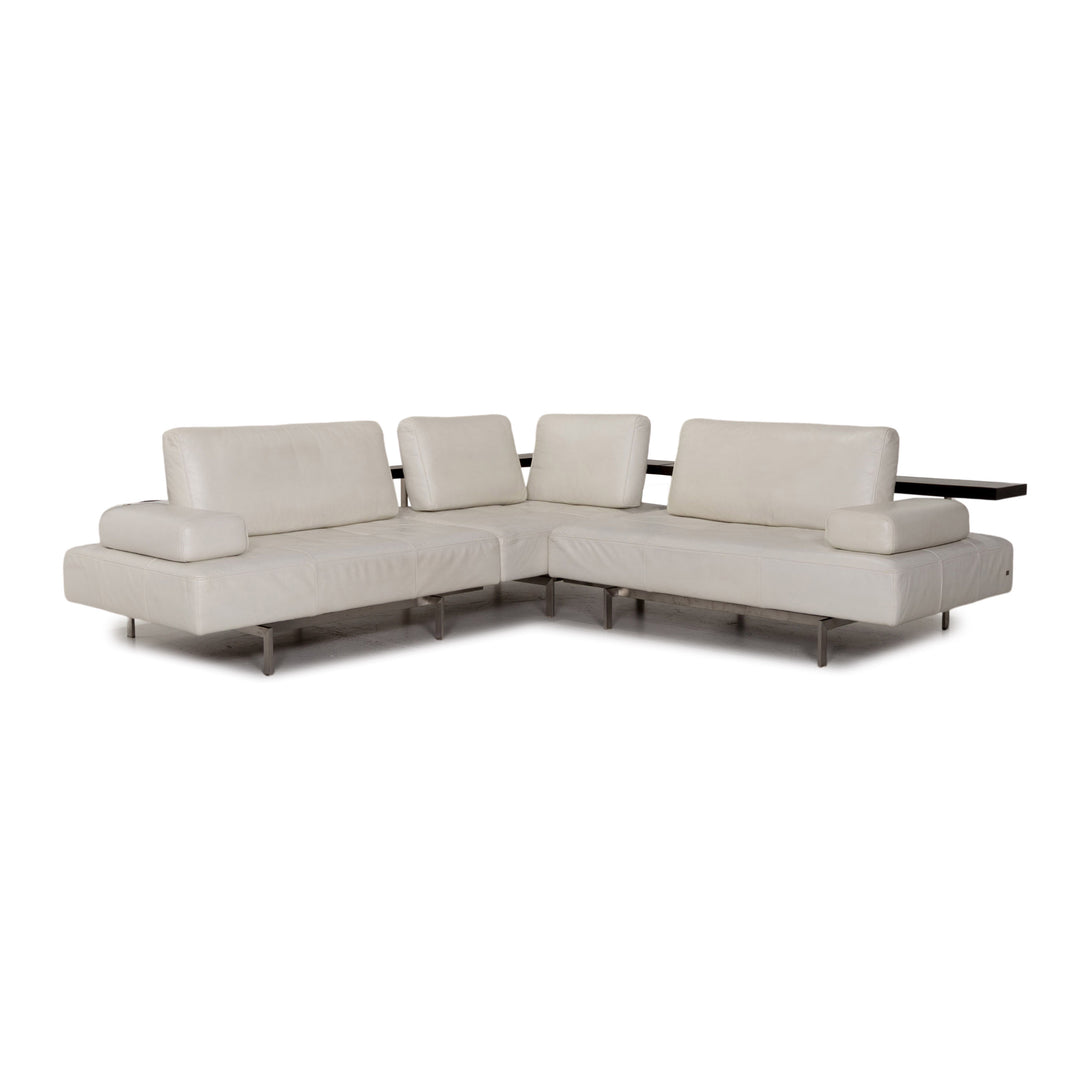 Rolf Benz Dono Leather Corner Sofa White Sofa Couch #13243