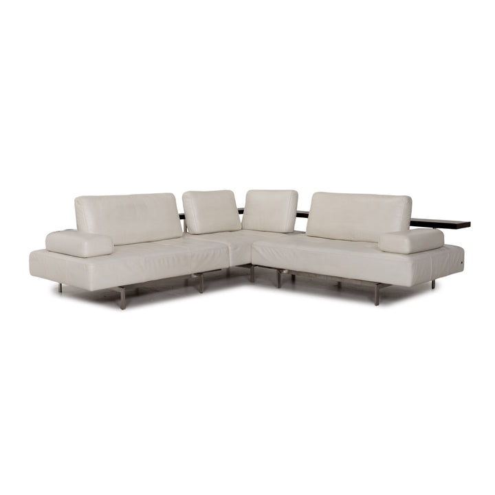 Rolf Benz Dono Leather Corner Sofa White Sofa Couch #13243