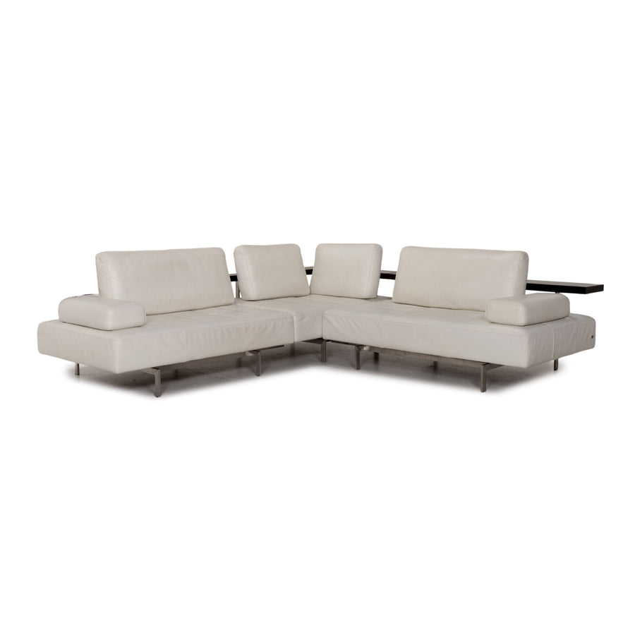 Rolf Benz Dono Leather Corner Sofa White Sofa Couch #13243