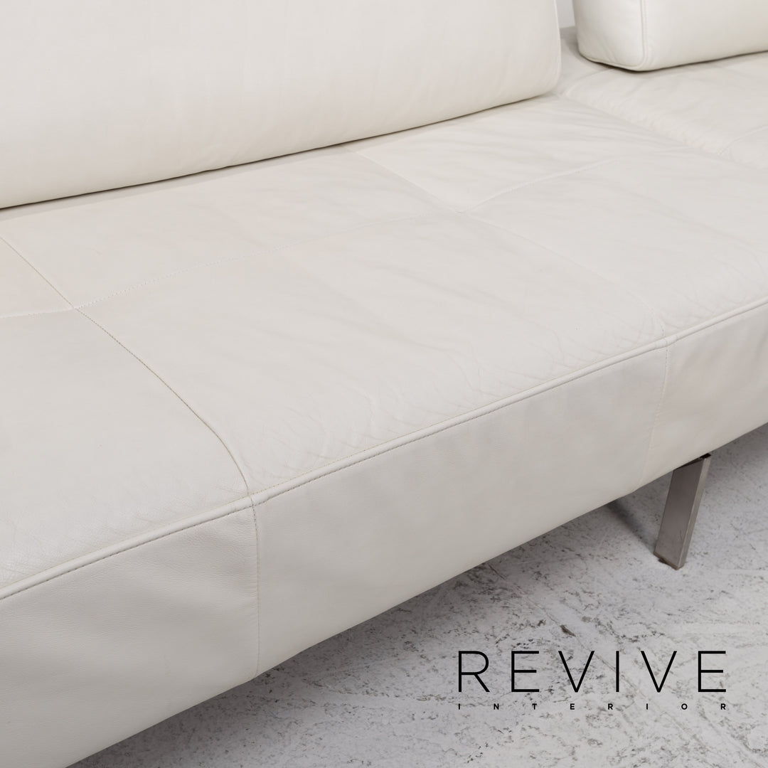 Rolf Benz Dono Leather Corner Sofa White Sofa Couch #13243