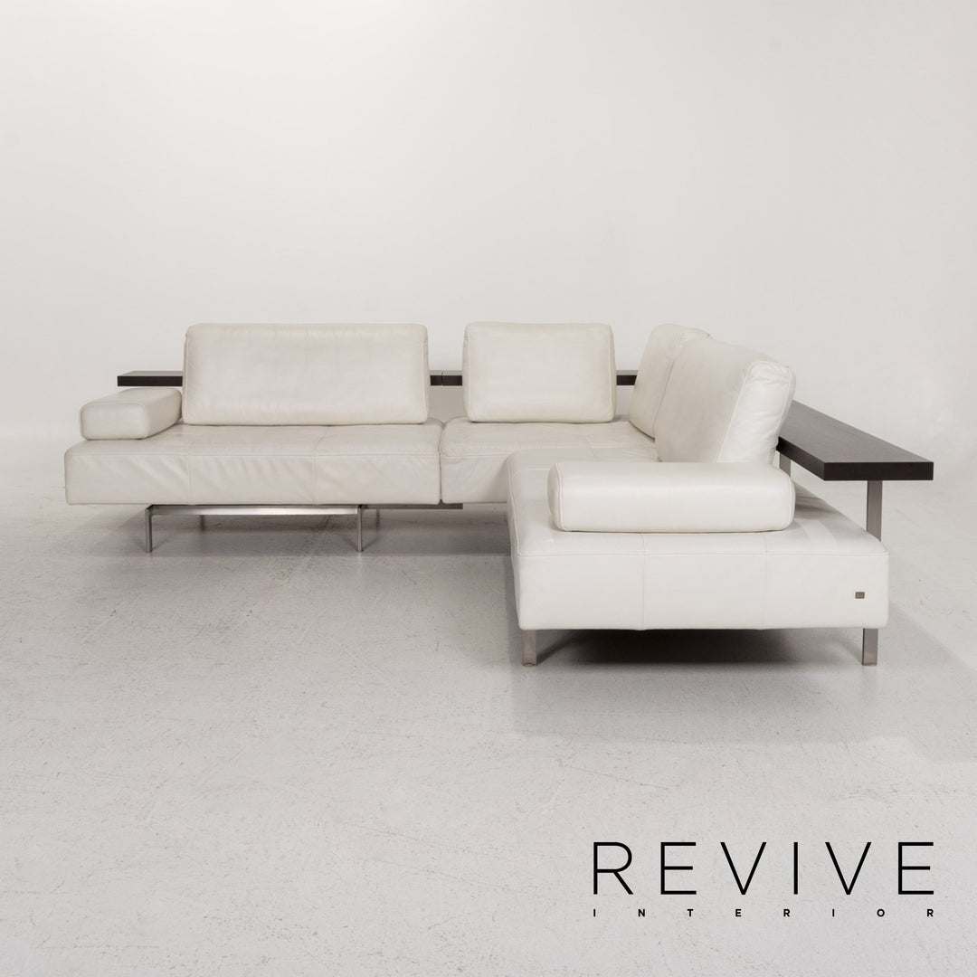 Rolf Benz Dono Leather Corner Sofa White Sofa Couch #13243