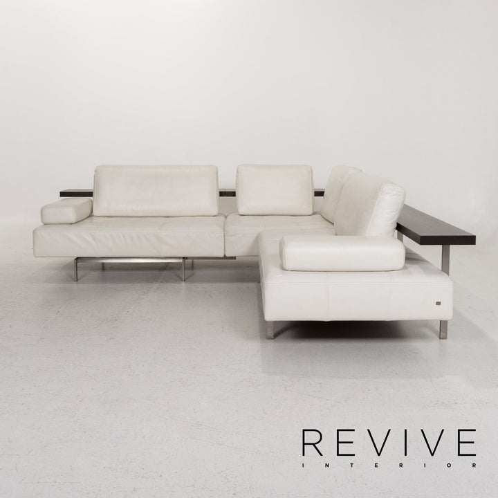 Rolf Benz Dono Leather Corner Sofa White Sofa Couch #13243