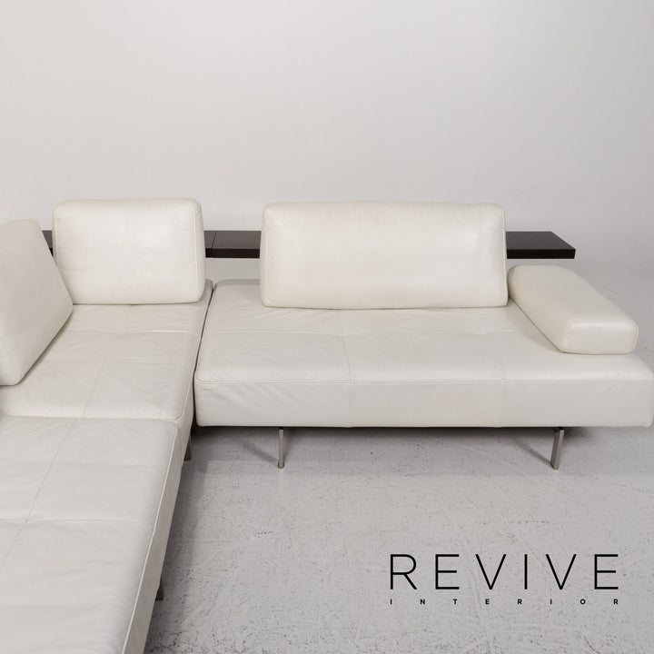 Rolf Benz Dono Leather Corner Sofa White Sofa Couch #13243