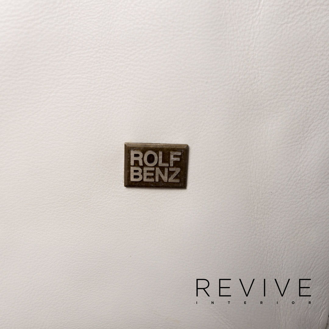 Rolf Benz Dono Leather Corner Sofa White Sofa Couch #13243