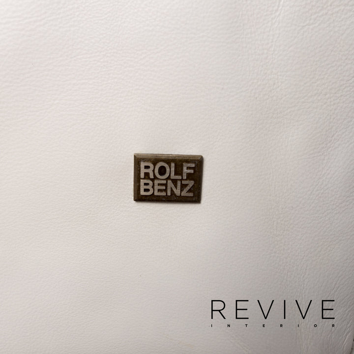 Rolf Benz Dono Leather Corner Sofa White Sofa Couch #13243