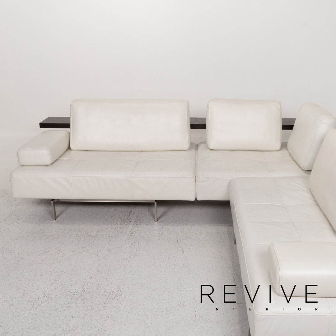Rolf Benz Dono Leather Corner Sofa White Sofa Couch #13243