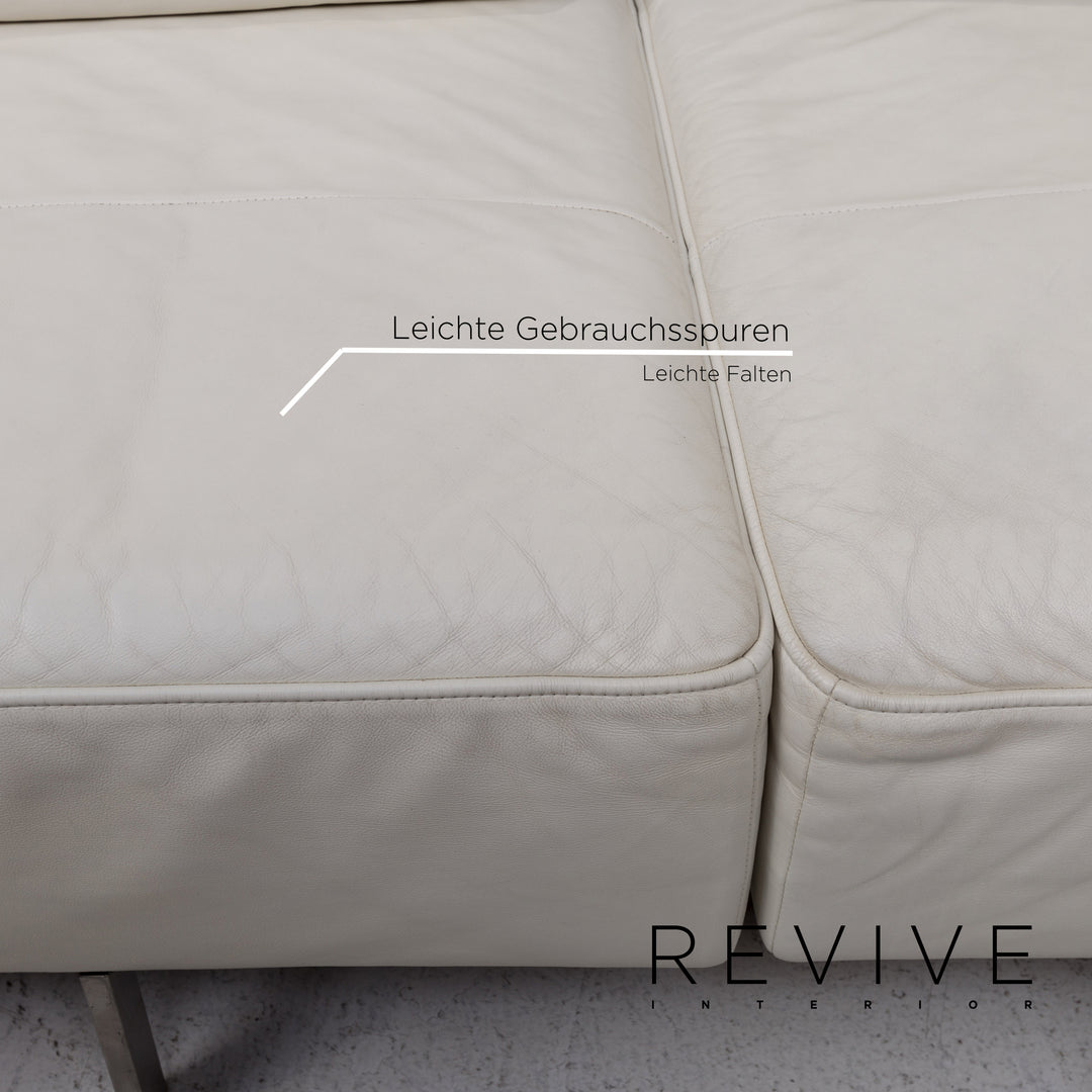 Rolf Benz Dono Leather Corner Sofa White Sofa Couch #13243
