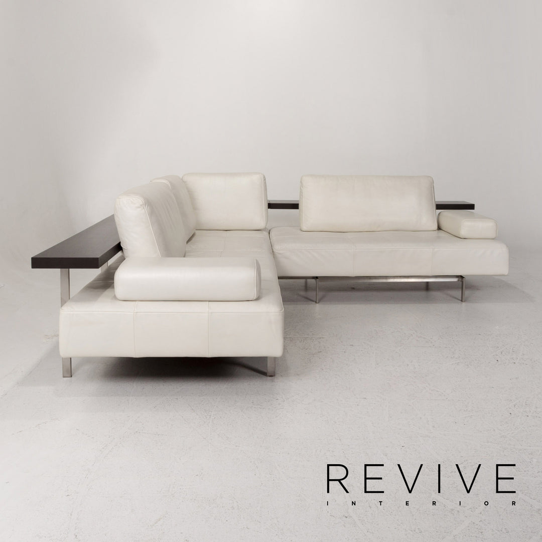 Rolf Benz Dono Leather Corner Sofa White Sofa Couch #13243