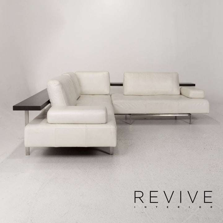 Rolf Benz Dono Leather Corner Sofa White Sofa Couch #13243