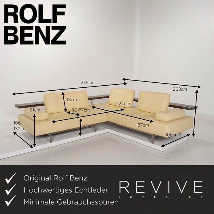 Rolf Benz Dono Leather Sofa Beige Corner Sofa #14908