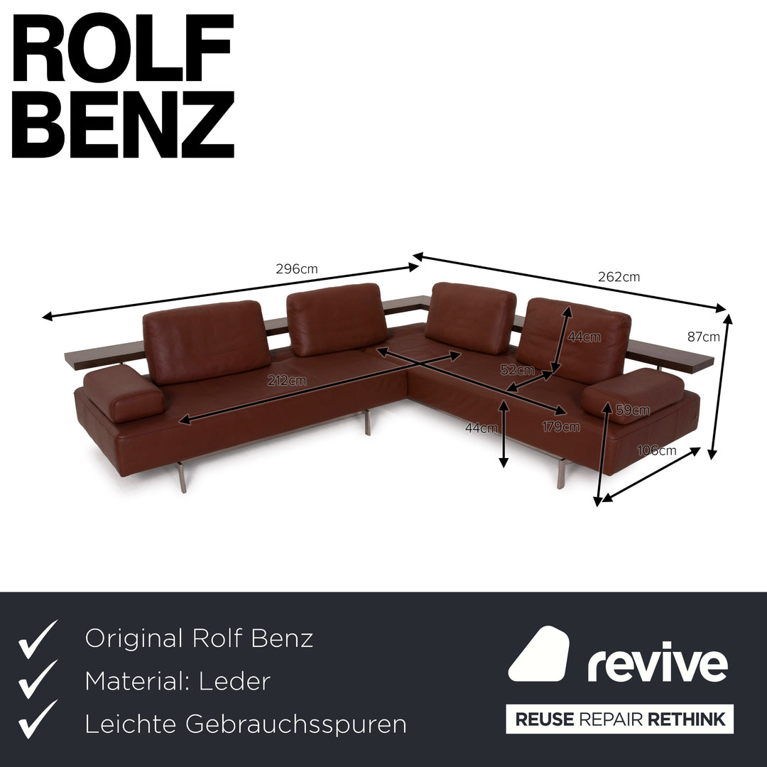 Rolf Benz Dono Leather Sofa Brown Corner Sofa