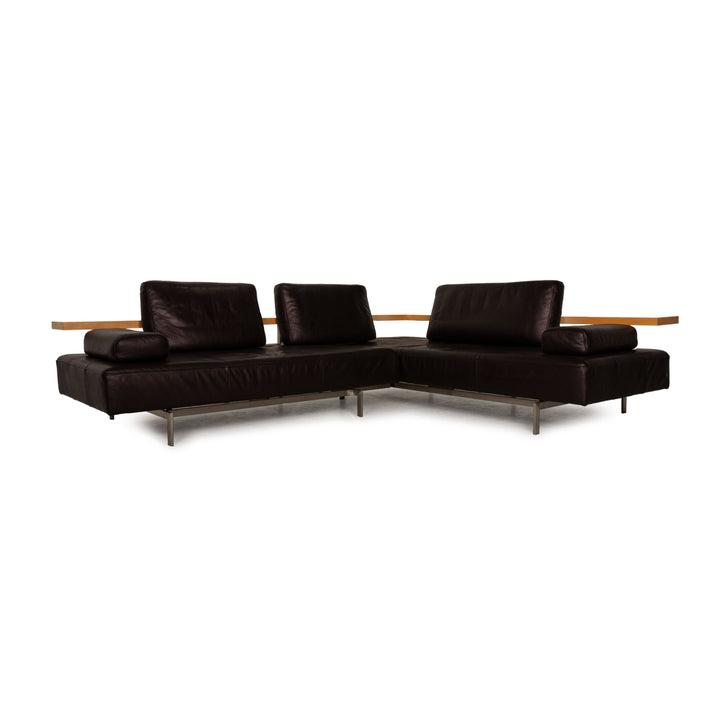 Rolf Benz Dono leather sofa dark brown corner sofa couch