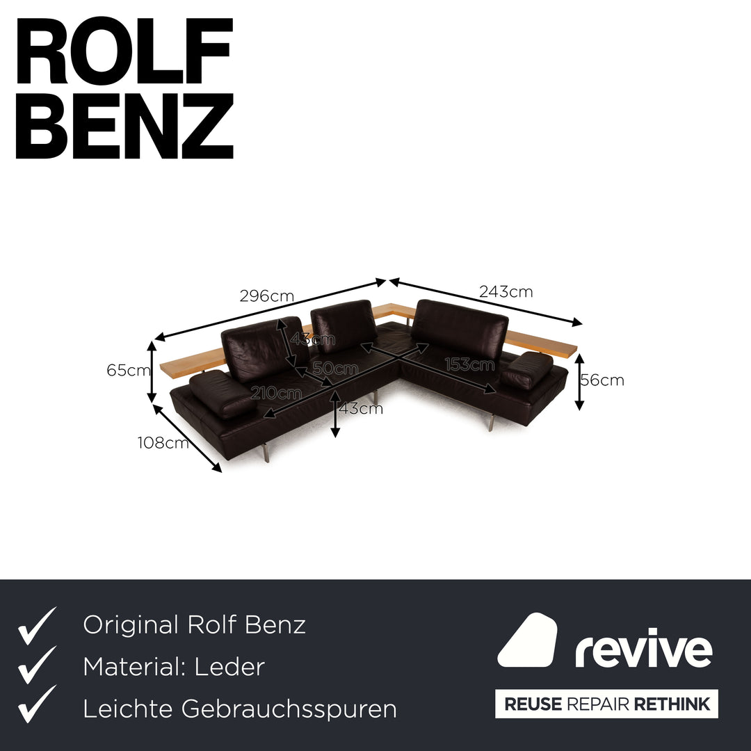 Rolf Benz Dono Leder Sofa dunkelbraun Ecksofa Couch