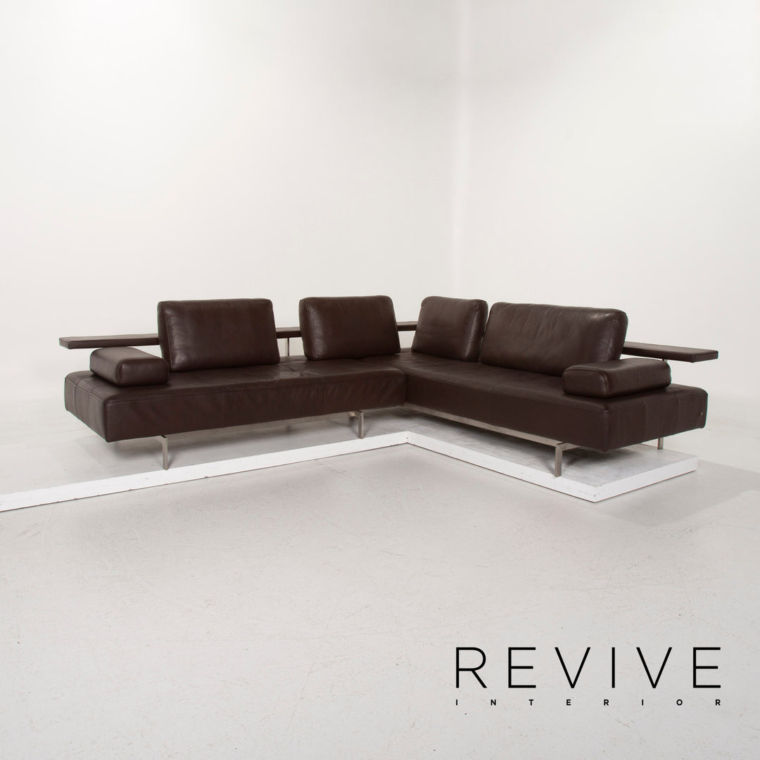 Rolf Benz Dono Leather Sofa Dark Brown Corner Sofa Feature #15282