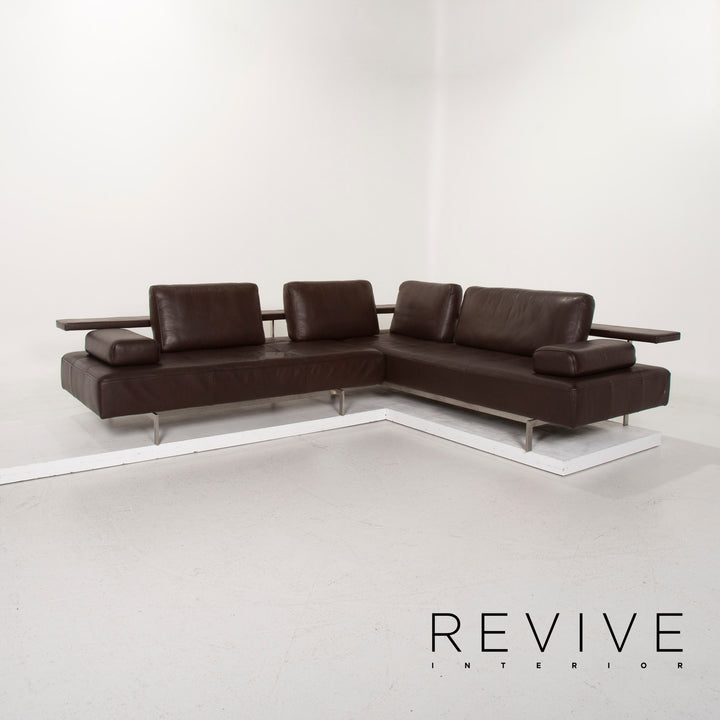 Rolf Benz Dono Leather Sofa Dark Brown Corner Sofa Feature #15282