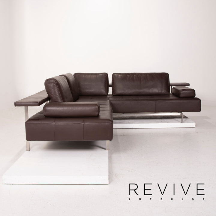 Rolf Benz Dono Leather Sofa Dark Brown Corner Sofa Feature #15282