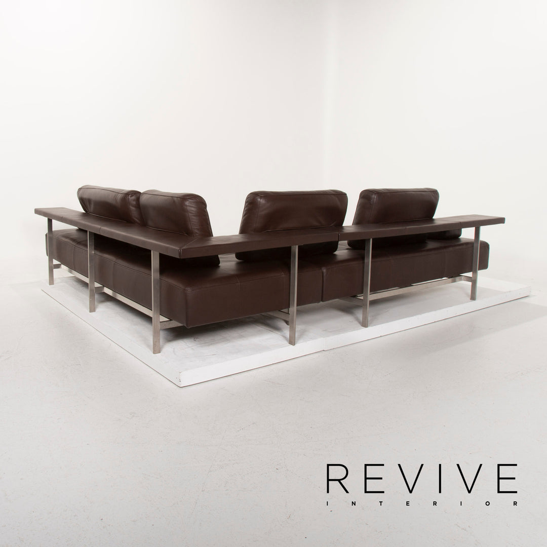 Rolf Benz Dono Leather Sofa Dark Brown Corner Sofa Feature #15282