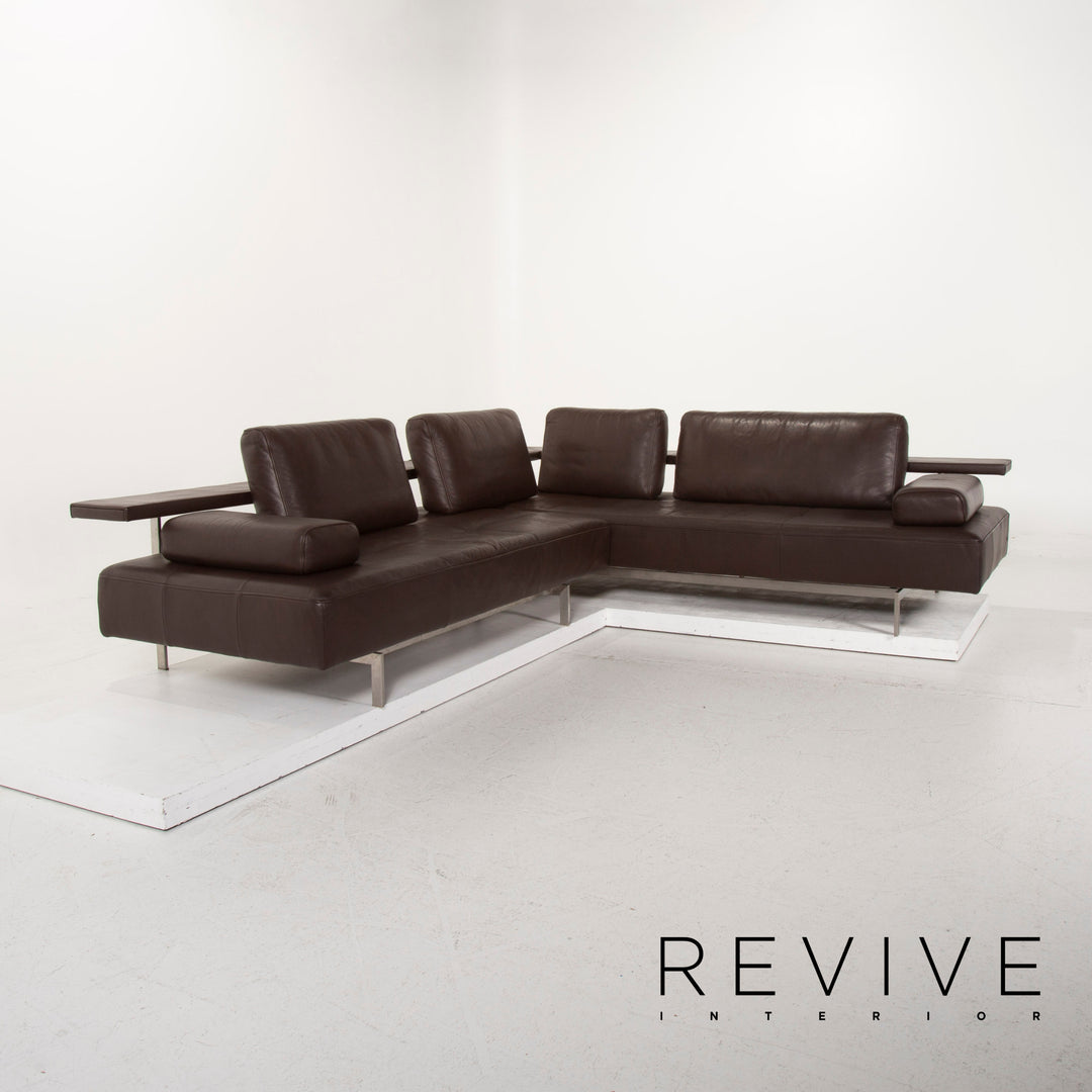 Rolf Benz Dono Leather Sofa Dark Brown Corner Sofa Feature #15282