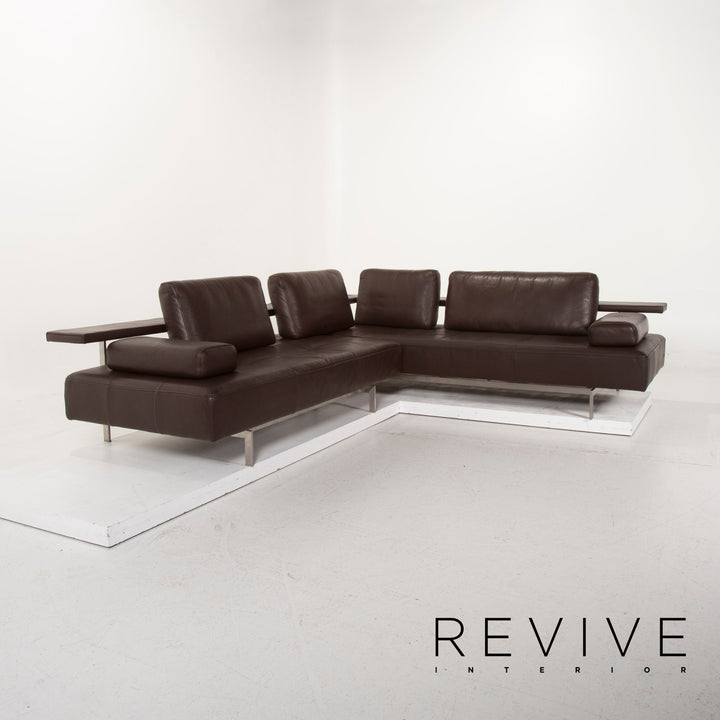Rolf Benz Dono Leather Sofa Dark Brown Corner Sofa Feature #15282